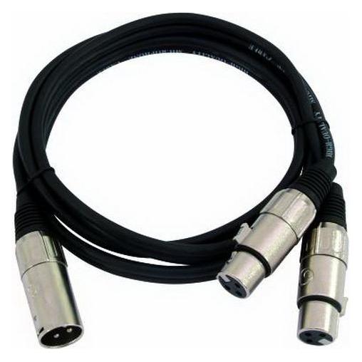 Omnitronic Adapterkabel XLR(M)/2xXLR(F) 1,5m sw (1.50 m, XLR Kabel) (30225210)