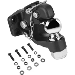VEVOR Anhängerkupplung, 9070 kg, Anhängerkupplungs-Empfängerhaken-Kombination 2-5/16-Zoll-Kugelkopf, passend für 6,35-7,62cm große Lünettenringe mit Montagesatz, schwarze Pulverbeschichtung