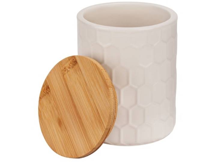 Vorratsdose WENKO Modell Maya , weiss (weiß), H:12cm L:9,5cm, Keramik, Lebensmittelaufbewahrungsbehälter, Vorratsdose, Frischhaltedose für Lebensmittel und Vorräte, luftdichter Deckel