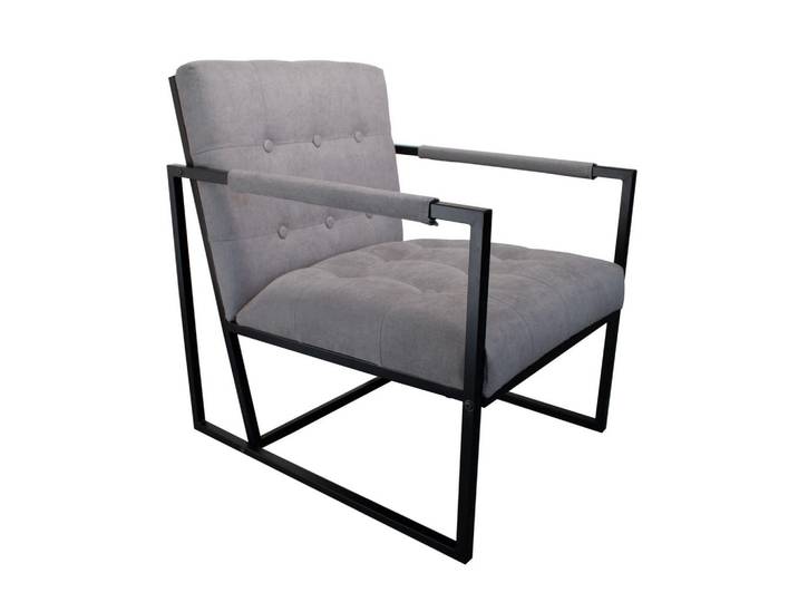 Svita Loungesessel Jones Stoffbezug Hellgrau, Metall, Rechteckig, 53x73x69 cm, Wohnzimmer, Sessel, Polstersessel