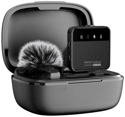 Ansteck Studiomikrofon Easypix MyStudio Wireless Mic Duo Übertragungsart (Details):Kabelgebunden, Funk inkl. Windschutz, inkl. Mikrofoncase