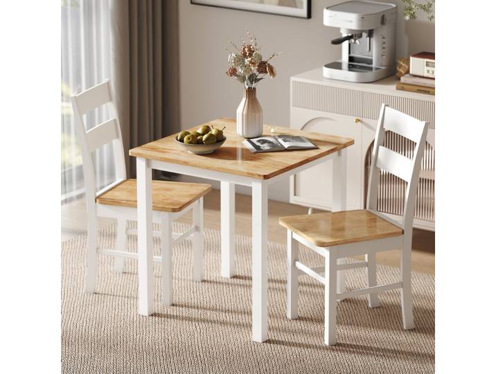 HOMCOM Table à Manger Bois 4 Personnes Naturel