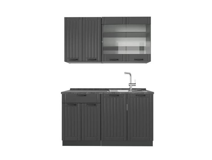Vicco Küchenzeile Fame-Line, Dunkelgrau/Anthrazit, 140 cm ohne Arbeitsplatte