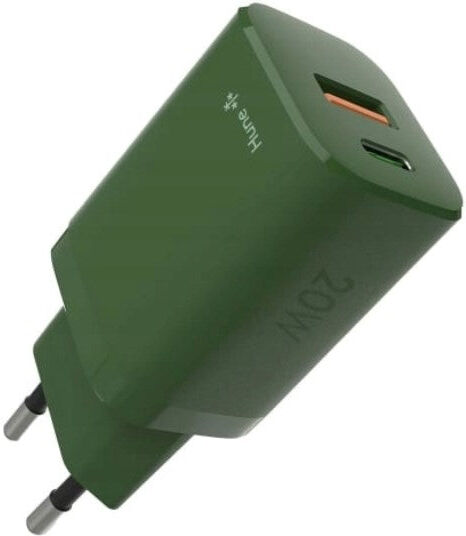 Hune Kit m. 1 x 20W Vægoplader (USB-C & USB-A) & USB-C til USB-C Kabel (1.2m) - Grøn