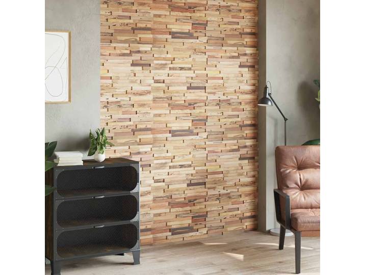 vidaXL Wandplatten 10 Stk. 1,03 m² Massivholz Teak Altholz