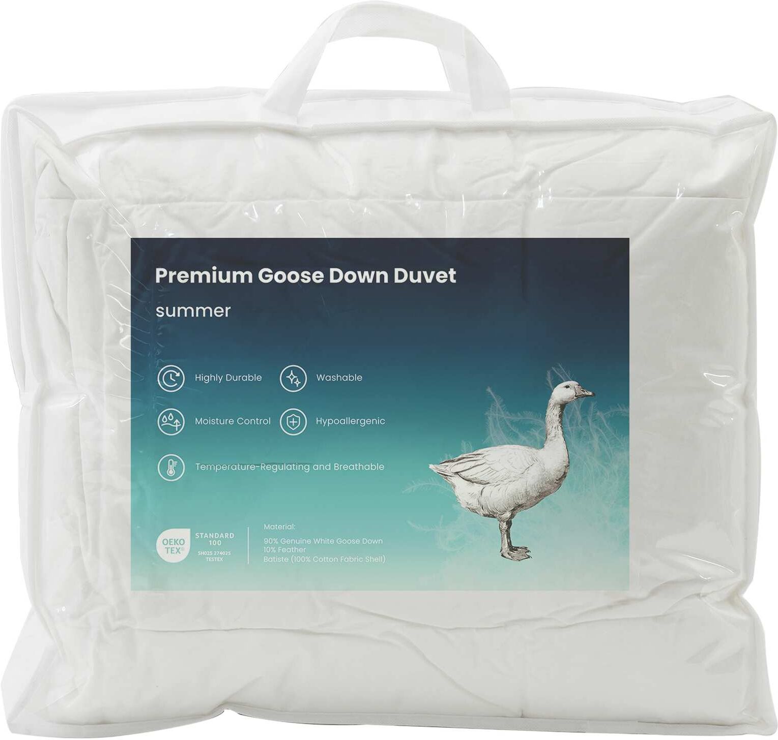 vidaXL Couette FULDA 200 x 200 cm Été 100 GSM 90% duvet de canard