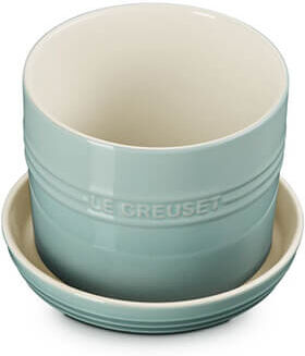 Le Creuset Sea Salt Stoneware 14cm Herb Planter with Tray