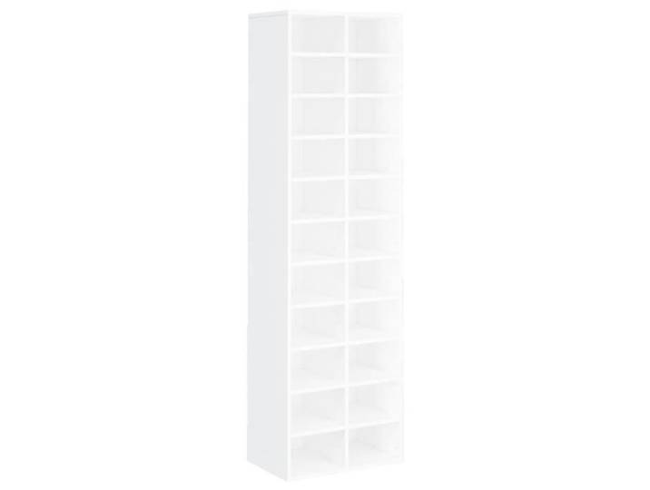 Armoire à chaussures - SALALIS - Blanc - 54x34x183 cm - Bois d'ingénierie - 22 étagères