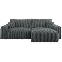 ECKSOFA NELSON Dunkelgrau Cord