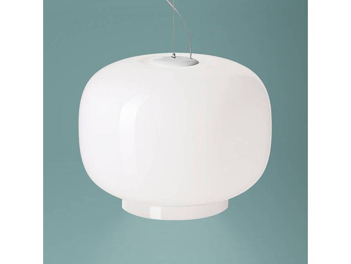 Design hanglamp Chouchin Bianco 1, dimbaar, wit / opaal, Keuken, Glas, Design, hanglamp