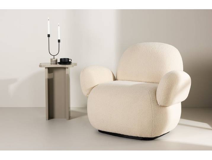 Sessel Salzburg - mit beigen Chenille-Bezug - Beige - Luxusbetten24