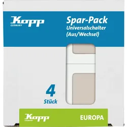 Kopp 617601056 EUROPA - Profi-Pack: 4 Universalschalter (Aus-/Wechsel), Farbe: cremeweiß