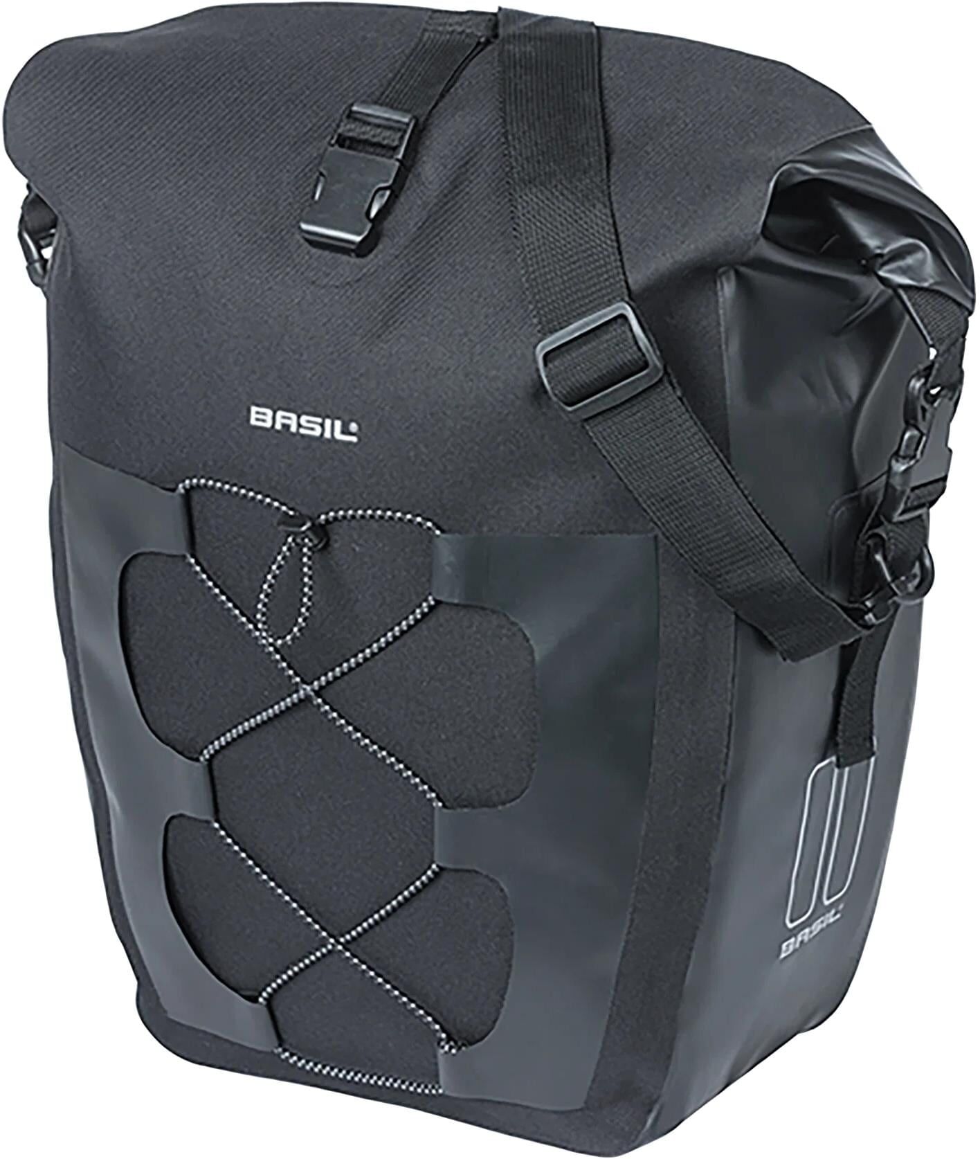 Gepäckträgertasche BASIL "Navigator L, MIK Hooks 25-31 l", schwarz, Taschen, Damen, B/H/T: 14,5cm x 42,5cm x 26,5cm, Polyester, Gepäckträgertasche, Fahrradtasche mit 25-31 Litern Volumen + MIK-Befestigungssystem, B:14,5cm H:42,5cm T:26,5cm schwarz B/H/T: 