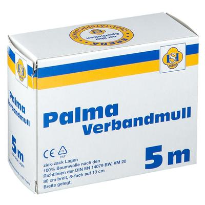 Palma Verbandmull 80 cm 5 m zickzack Lagen 1 St Verband
