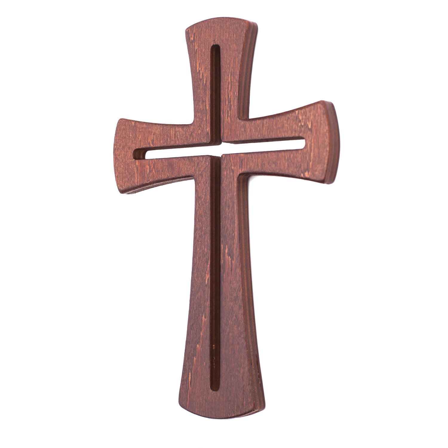 Luda Studio Modern houten kruis van multiplex, bruin, B/D/H: 18 x 11 x 1 cm