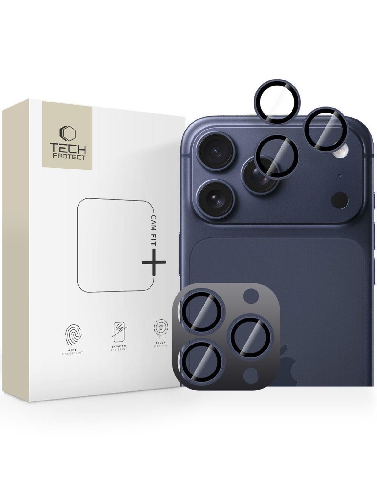 Tech-Protect Camring Fit+ Camera Cover for iPhone 14 Pro / Max / 15 Pro / Max / 16 Pro / Max / 17 Pro / Max - Blue