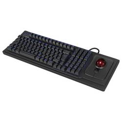 Keysonic KSK-8202ELU-T (US) Kabelgebunden Tastatur US-Englisch, QWERTY Schwarz mit Trackball, Beleuchtet 61104