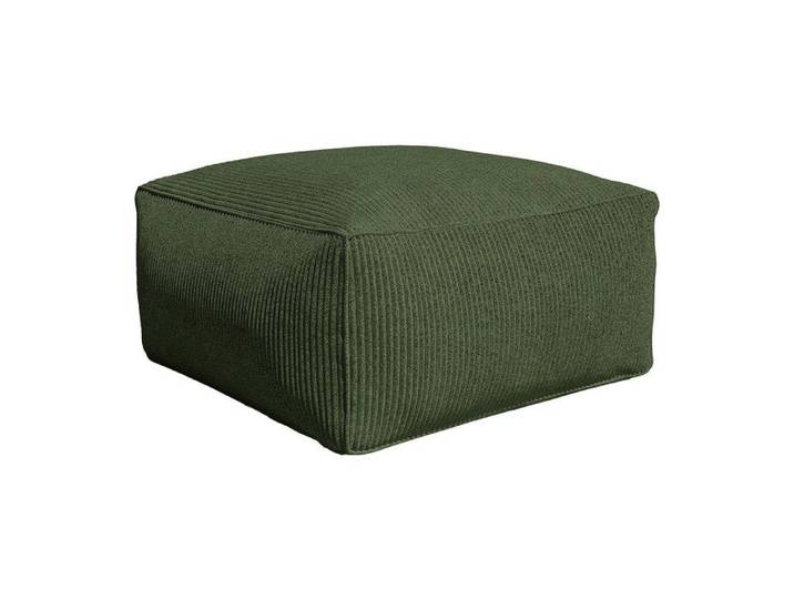 Pouf en velours côtelé vert NOUMARA