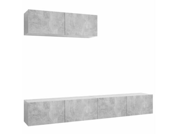 hliofuir TV-Schrank Hängend 3er Set, Fernsehtisch 100x30x30 cm Betongrau Schwebendes Wandboard Set fuer Wohnzimmer und Schlafzimmer, moderne Aufbewahrung und platzsparende Wandmontage.