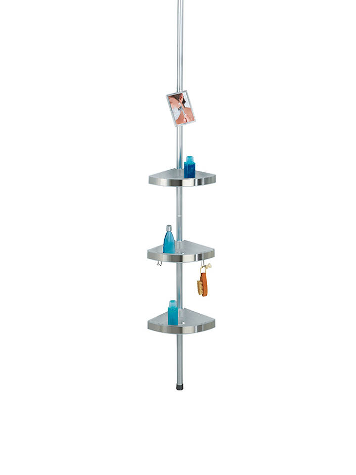 Wenko Teleskop-Eckregal "Premium" in Silber - (B)27,5 x (T)20 cm - onesize