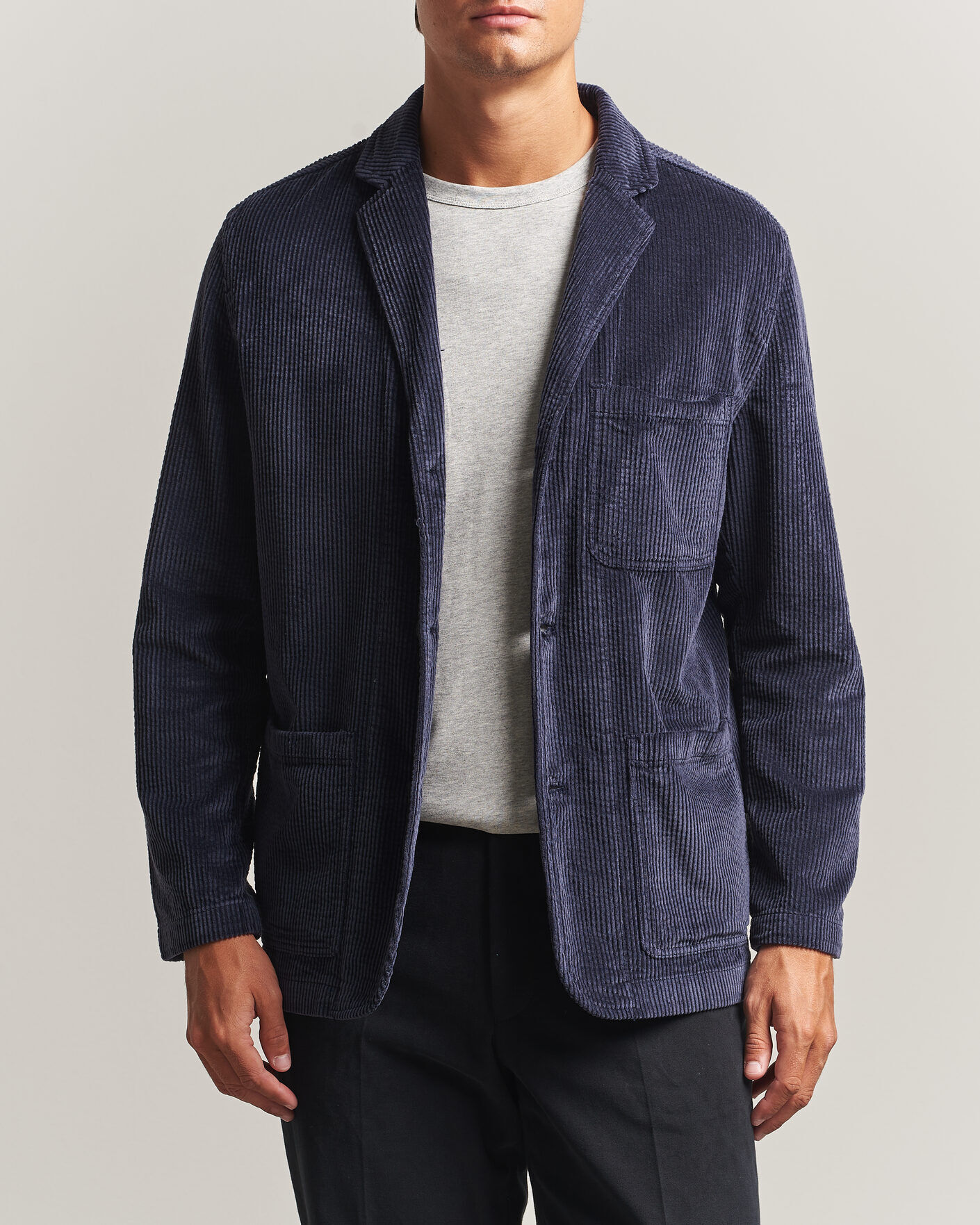KnowledgeCotton Apparel Cotton Corduroy Blazer Night Sky men S Blå