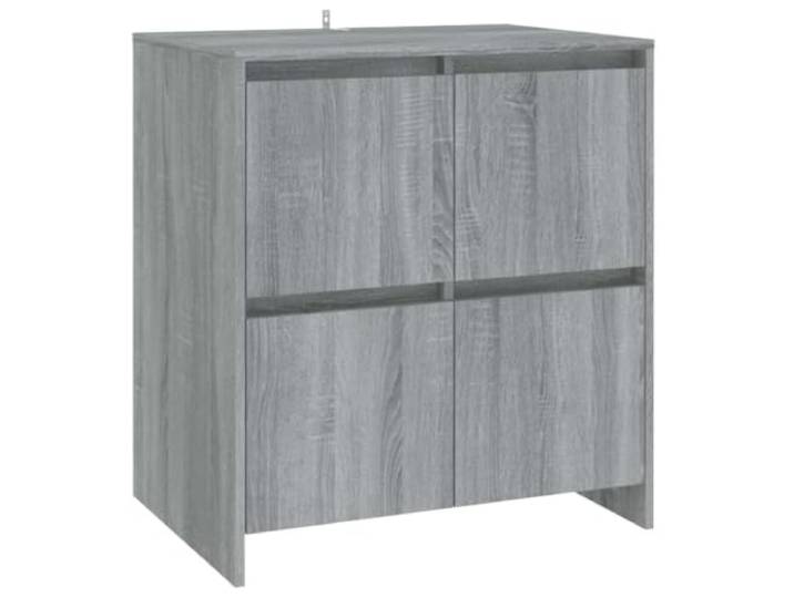 GHVBNMF Sideboard Grau Sonoma 70x41x75 cm Kommode mit 4 Türen Kompakter Mehrzweckschrank für Wohnzimmer und Flur, bietet vielseitige Ablagefläche sowie praktische Aufbewahrung.