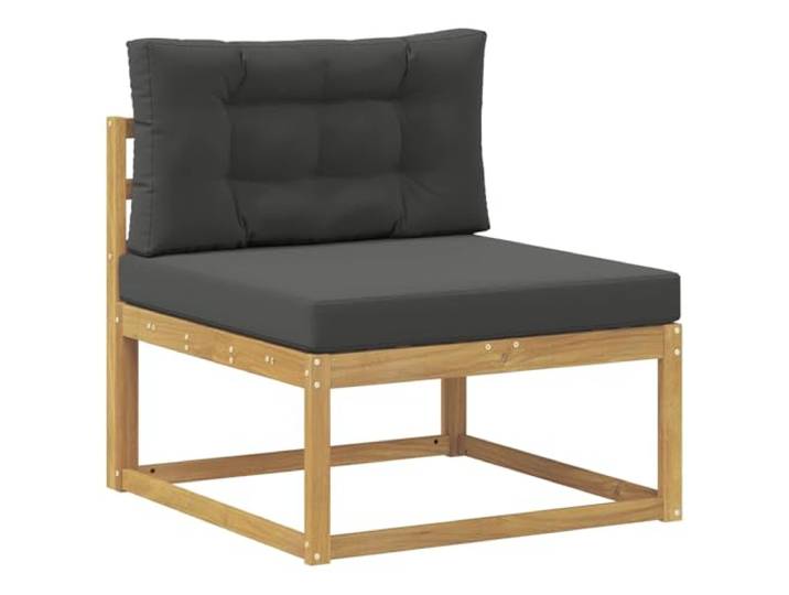 KTHLBRH Sofa-Set für den Außenbereich, 3-teilig, Weiß, Anthrazit, Polyester Modulares Akazienholz, wetterfest, Rückenlehne, Lattenrost, 245 cm