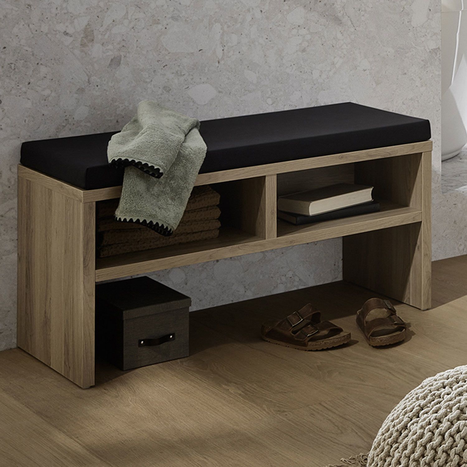 Puris Universal Sitzbank 90 cm mit Sitzkissen aus Kunstleder