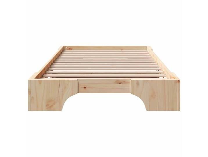 BURKE* Lit simple 90x190 cm Structure de lit classique Naturel Pin massif- LL8288