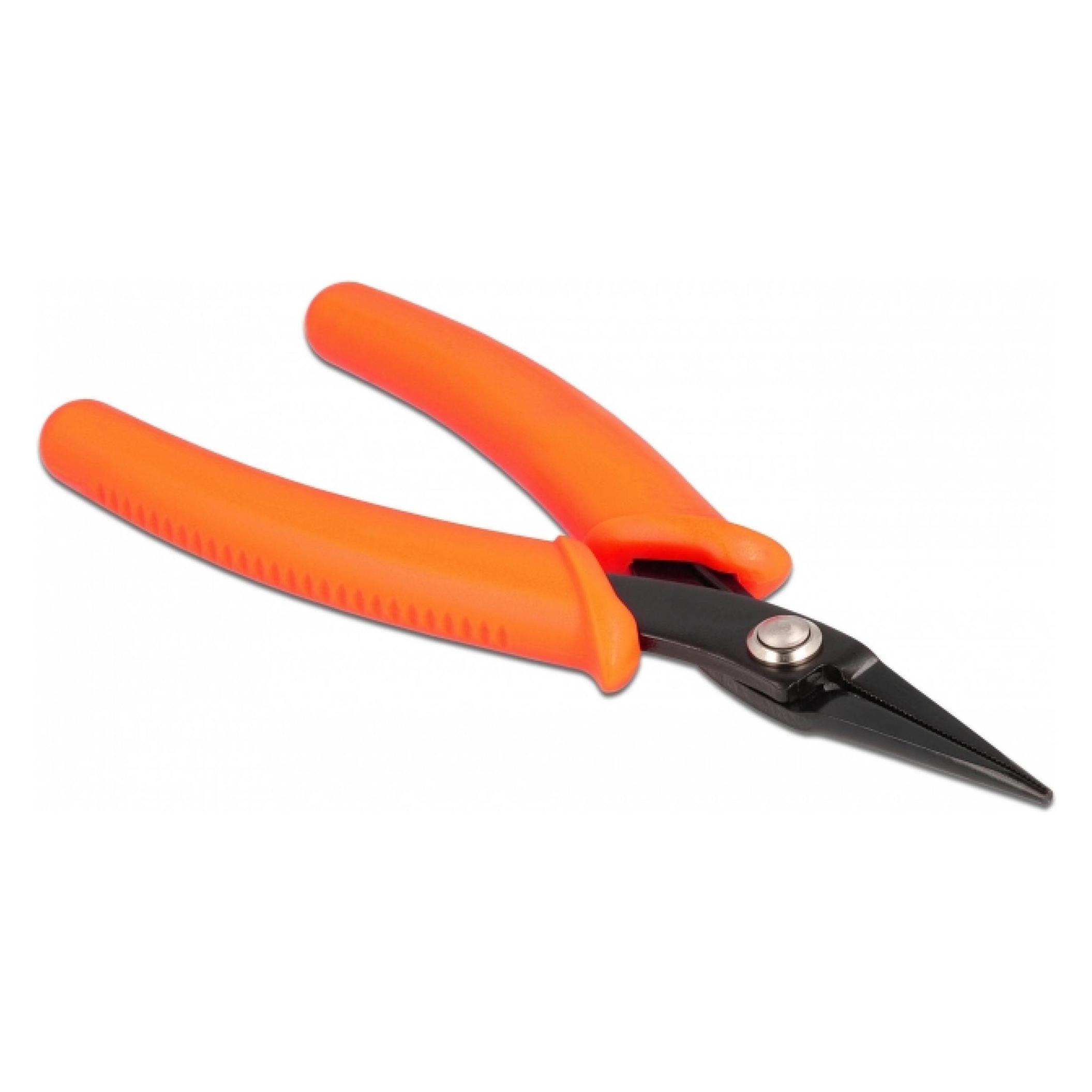 Delock Spitzzange für präzises arbeiten, 14.2 cm Orange (142 mm) (90544)