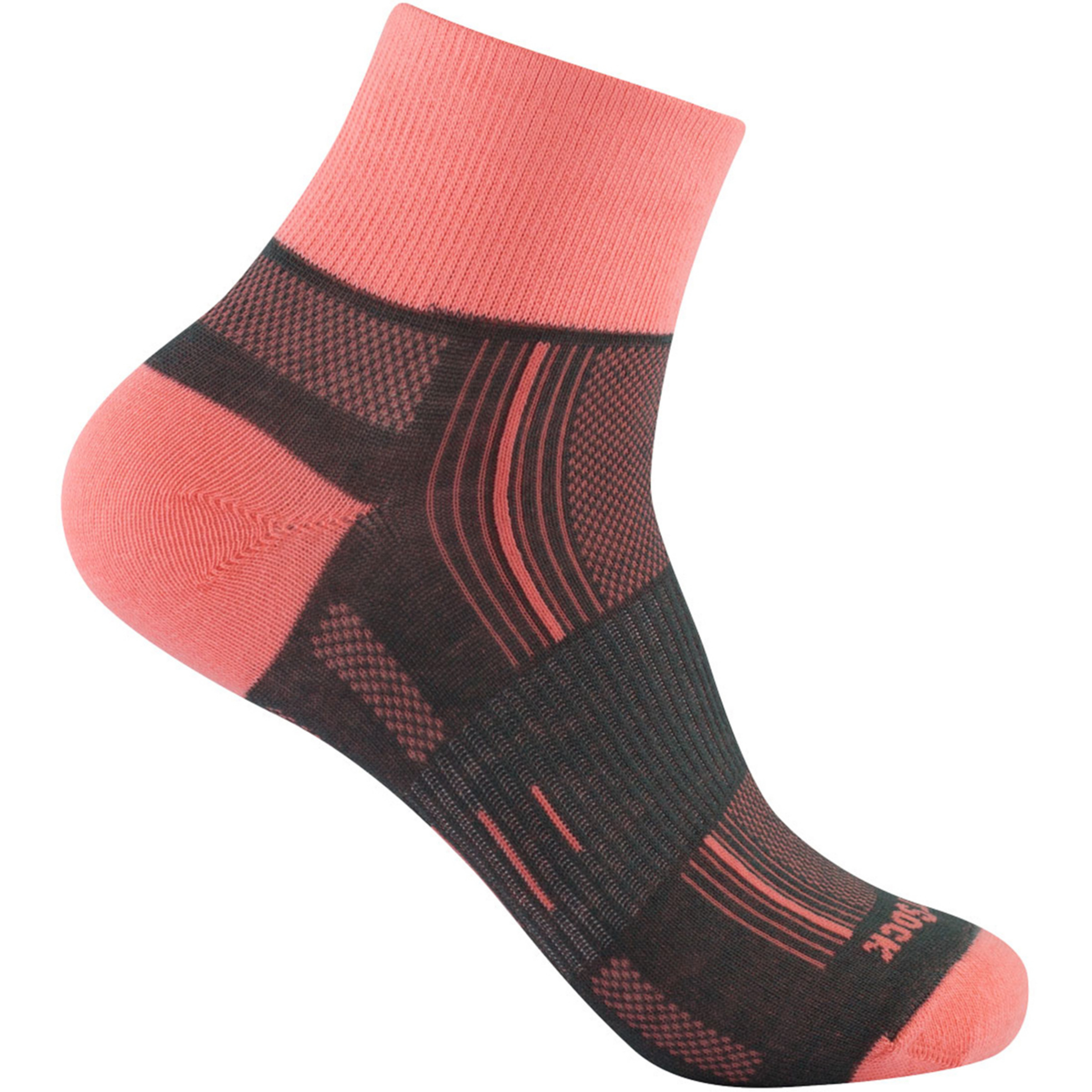 Wrightsock Stride Quarter Fahrradsocken orange Größe 34 Camping Hautfreundlich