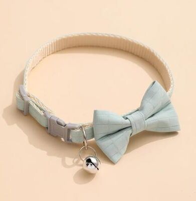 Inspired Finds Elegant Bow Bell Pet Collar For Cats & Small Dogs Adjustable Cute Everyday Neck Accessory dark Green