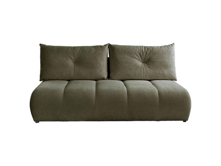 Mid.you Schlafsofa Milo, Olivgrün, Holz, Kiefer, Hartholz, 3-Sitzer, Füllung: Polyurethan (Pur), Silikon, 209x100x103 cm, Bettkasten erhältlich, Bettfunktion erhältlich, Wohnzimmer, Sofas & Couches, Schlafsofas, Schlafsofas mit Bettkasten