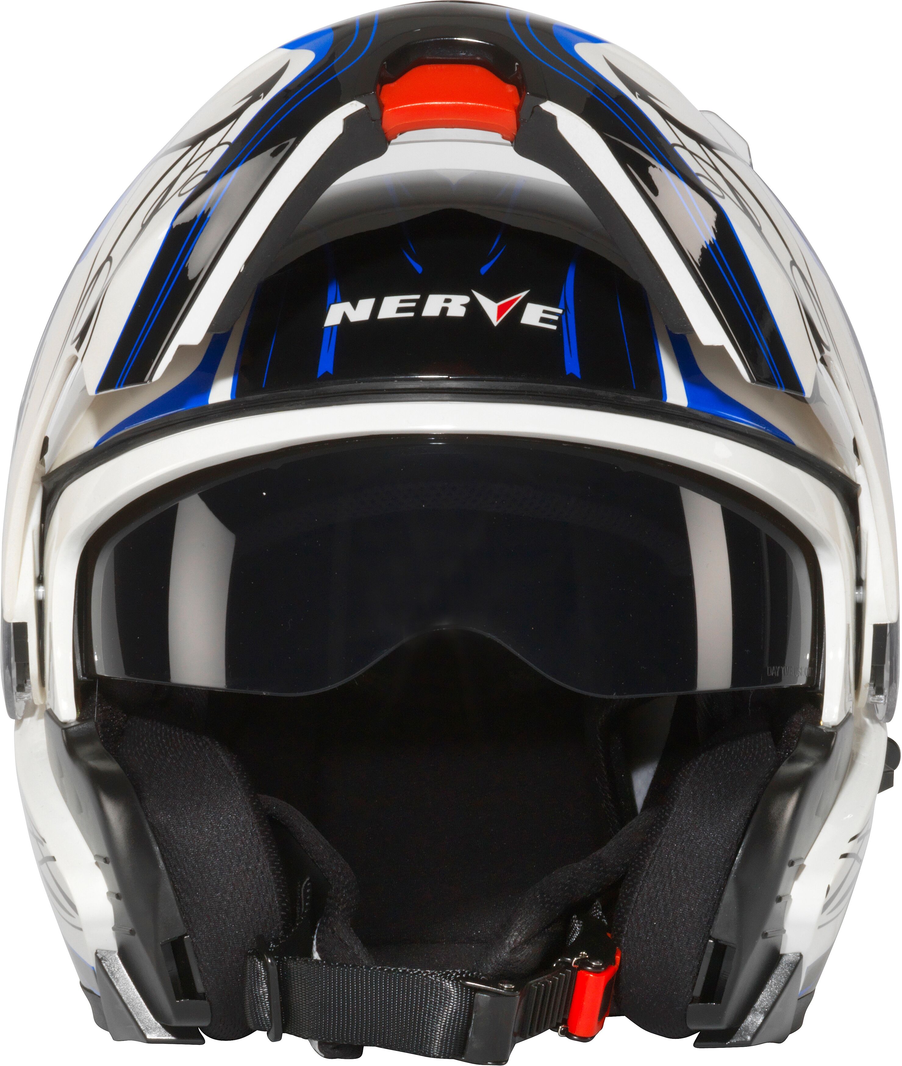 Motorradhelm NERVE "NH5008" Gr. L, schwarz (weiß, blau, schwarz), Helme, L Kopfumfang: 59cm - 60cm, Motorradhelm