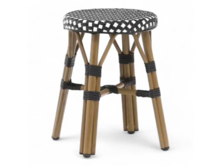 Tabouret de terrasse RIVOLI - Noir et blanc