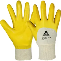 6 Paar ERFURT LITE, Nitril-Arbeitshandschuh aus Baumwolle/Nitril, 3/4 Nitril Beschichtung / Strickbund - Größe 11 (XXL)