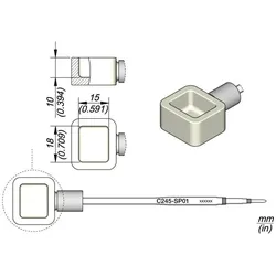 JBC Lötkartusche C245-SP01, C245-SP01/15 x 18 mm, Lötbad (Lötbad), Lötgerät Zubehör