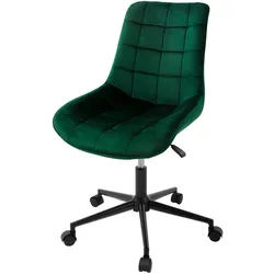 ML-Design Bürostuhl, Grün, Sitzfläche aus Samt, Metallgestell, Polsterstuhl mit Rückenlehne, höhenverstellbar, 360° Drehstuhl mit 5 Rollen