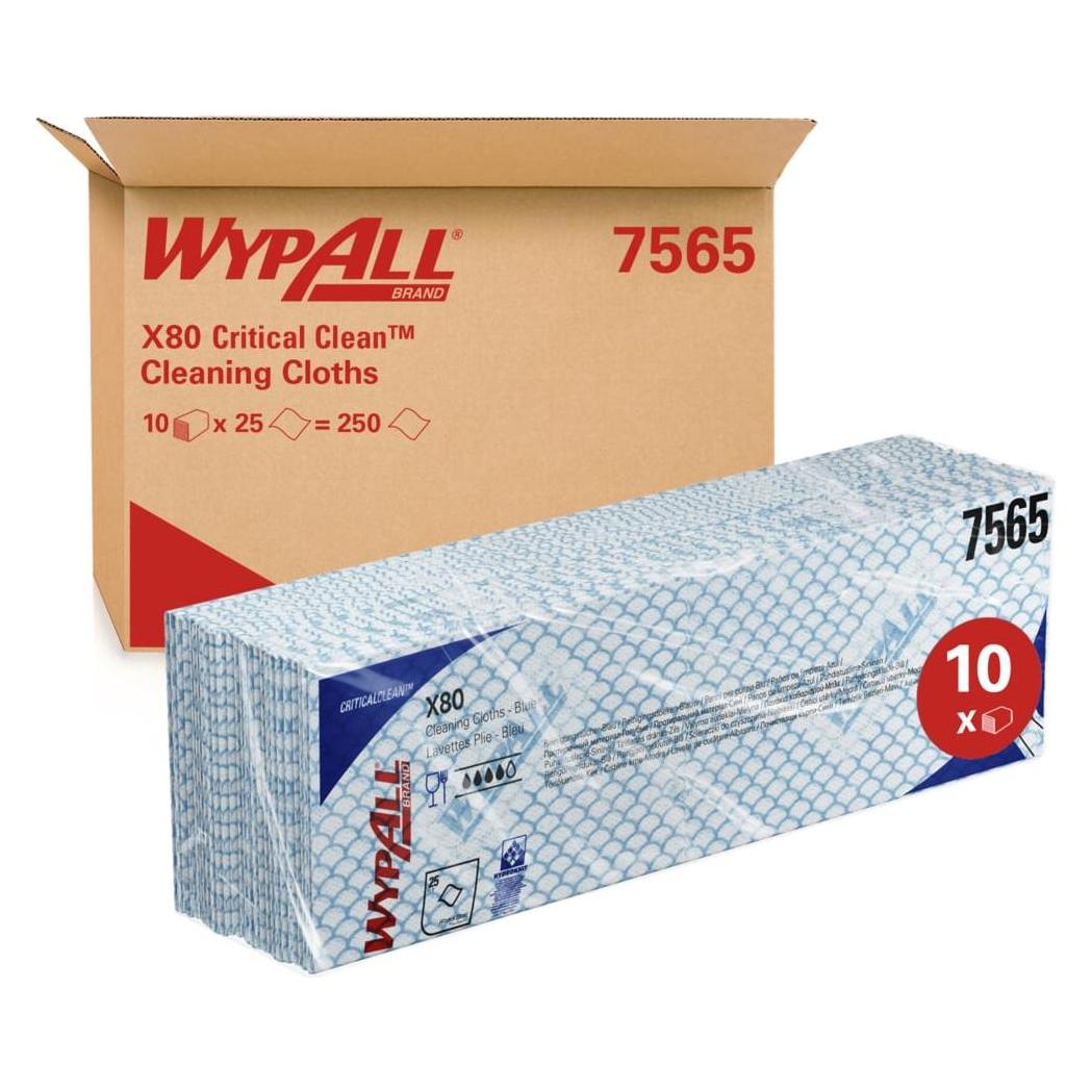 Wypall Wischtuch X80, HYDROKNIT, 42x35cm, blau 25 Stck (7565) (7565)