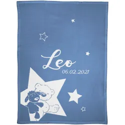 Herding Babydecke Unicade mit Namen 75x100 cm, blau