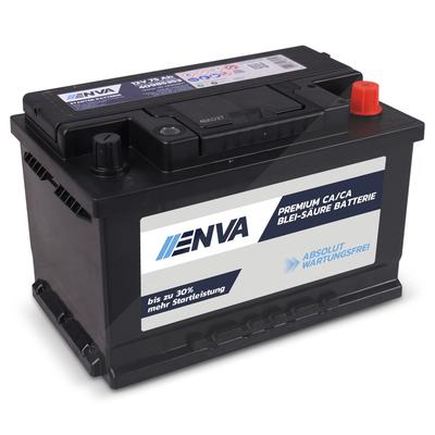 Enva Autobatterie, Starterbatterie 12V 75Ah 660A [Hersteller-Nr. 40985353] für Nissan, Audi, Chrysler, Suzuki, Alfa Romeo, Ford, BMW, Jeep, Saab, Cadi