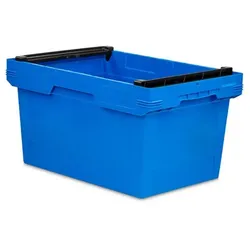 PROREGAL Conical Mehrweg-Stapelbehälter mit Stapelbügel Blau | HxBxT 32,3x40x60cm | 58 Liter | Lagerbox Eurobox Transportbox