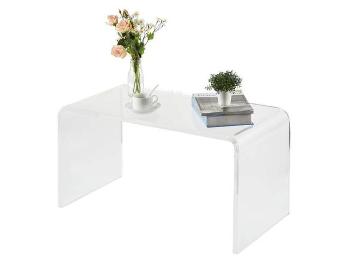 AFF Table Basse en Acrylique Table d'Appoint Table basse carrée en acrylique Forme de U pour Les Salons Chambres transparente