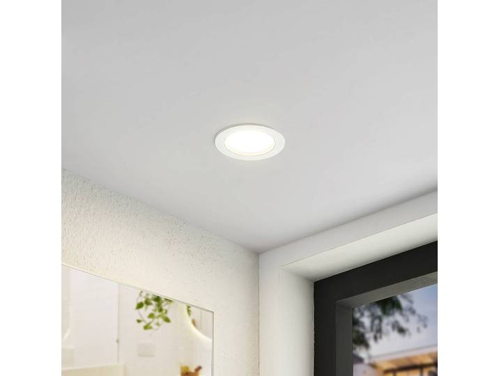Arcchio LED-Einbauleuchte Milaine, weiß, dimmbar, 10er-Set Milaine Arcchio, dimmbar, weiß / opal, für Badezimmer, Kunststoff, Modern