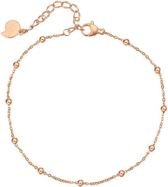 Armband mit Bällen - dünn, verstellbar - Edelstahl - wasserdichter Fußschmuck