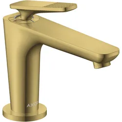 hansgrohe AXOR Citterio C Einhebel-Waschtischmischer 90, mit CoolStart für Handwaschbecken und Ablaufgarnitur, Cubic cut, 49021990, Farbe: Polished Gold Optic