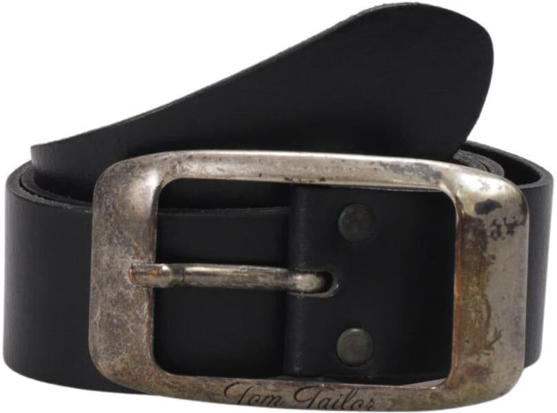 Tom Tailor Damen Gürtel, Schwarz, Gr. 80, Leder - Second Hand