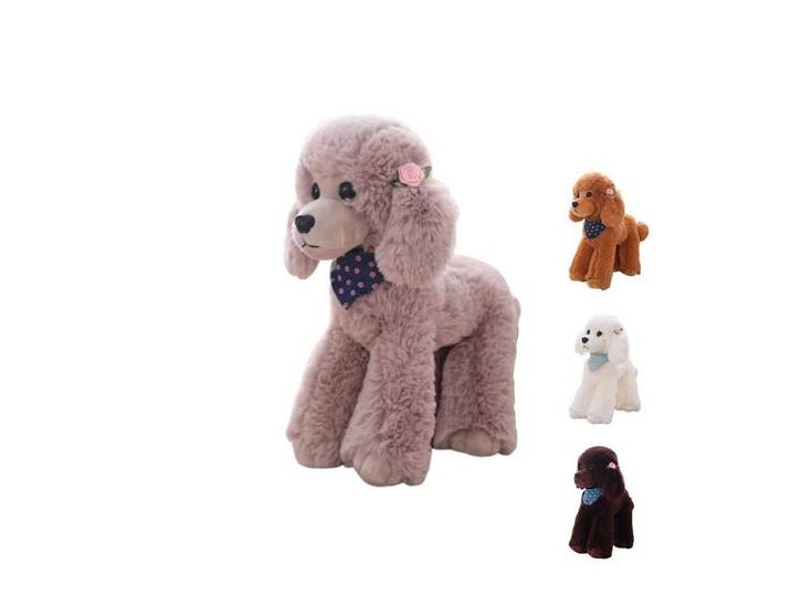 LuxusKollektion Kuscheltier Kuscheltier Hund Pudel Plüschtier Schal Geschenk 40 cm Grau (1-St)
