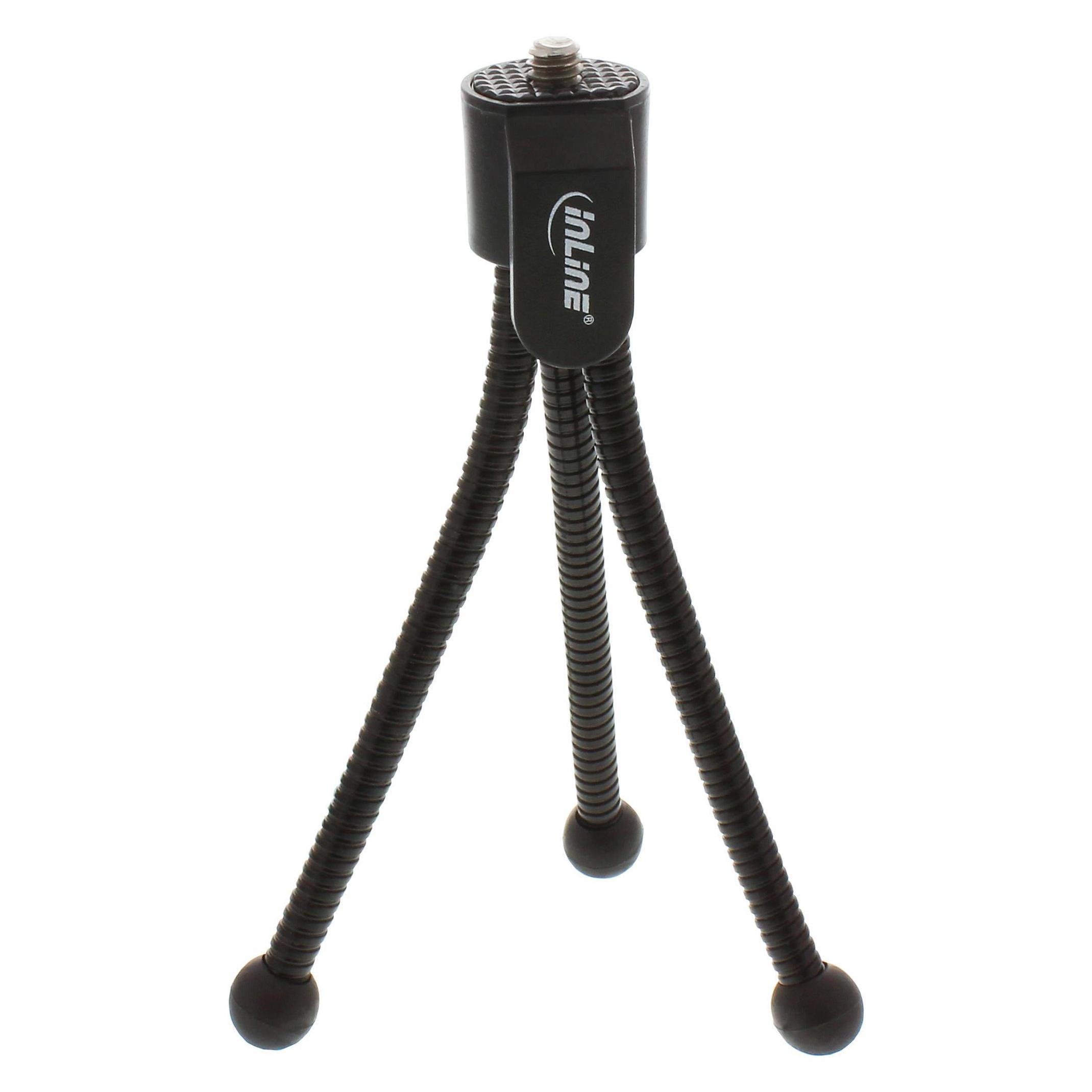 InLine Mini-Stativ für Digitalkameras, 11,5cm Höhe, schwarz (Kunststoff) (48006)