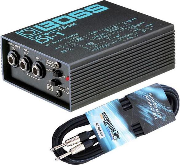 Boss DI-1 actieve DI-box met 3 meter klankkabel